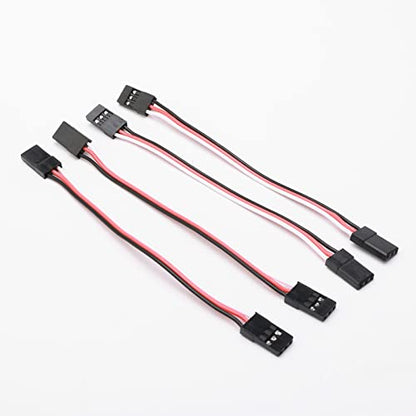 SD Racing Parts Servo Extension Cord Cable 100mm 10cm Male to Male 3-Pin for Futaba Servo Wire Pack of 10