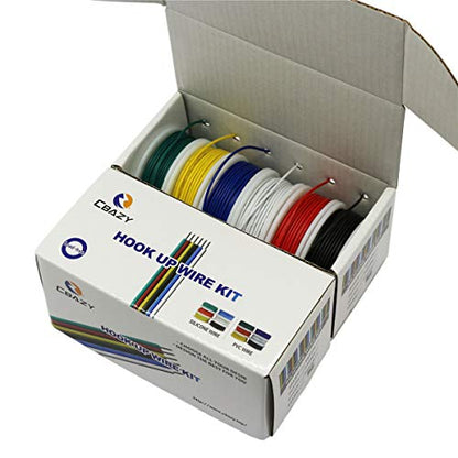 Hook up Stranded Wire Kit 20 Gauge 6 Colors 19.6 feet Each Electrical Wire 20 AWG PVC Wire - size: 20AWG