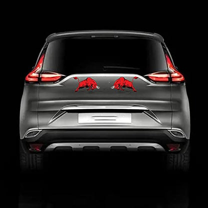 6 inches Car Stickers Vinyl Decal with UV Coating, Angry Bull Fashion Personality, 2PCS (Style 1) - style: Style 1