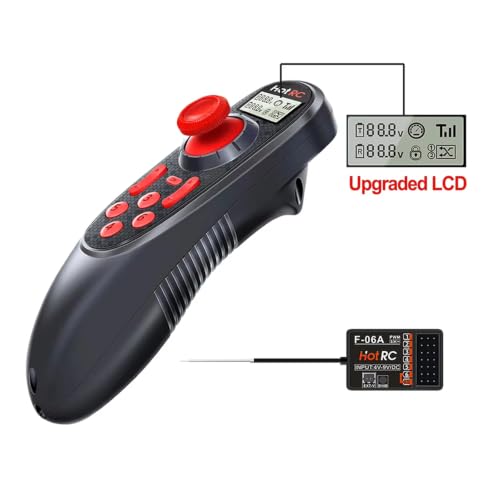 HOTRC DS-600 6CH 2.4G RC Transmitter w/ 6CH Receiver for Crawler Tank Boat | one-hand，cruise lock, tank mix, fail-safe
