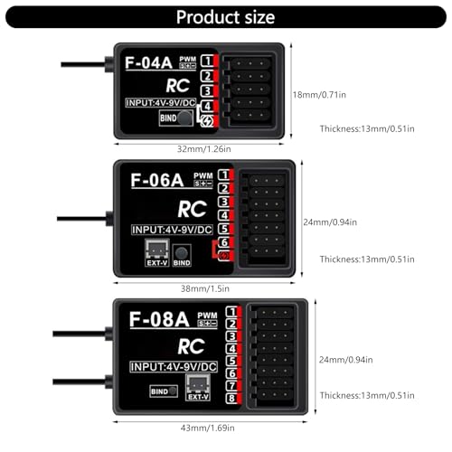 4/6/8CH Receiver Multiple Frequency F04A F06A F08A for Remote Models Enhances Stability and Easy Installation