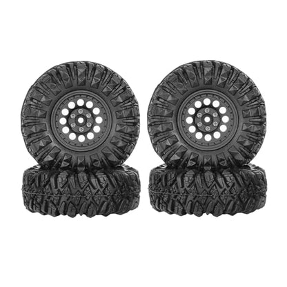 4PCS 1.3" Aluminum Alloy Beadlock Wheel Rims All-Terrain Tyre 70mm Rubber Tires Set with 5mm & 7mm Hex for 1/12 1/14 1/18 1/24 RC Rock Crawler Car Upgrade Parts (B-Black) - color: B-black