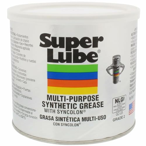 Super Lube Multi-Purpose Synthetic Grease w/Syncolon - High Temperature, Water & Corrosion Resistant Grease - Workshop & Industrial Use - Food Grade - Translucent White - Canister - 14.1 oz (41160) - size: 14.1 oz Canister - Pack of 1