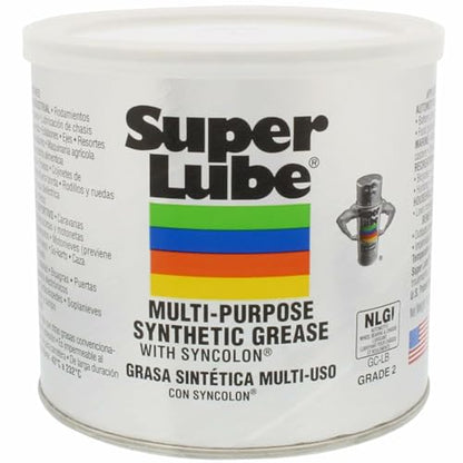 Super Lube Multi-Purpose Synthetic Grease w/Syncolon - High Temperature, Water & Corrosion Resistant Grease - Workshop & Industrial Use - Food Grade - Translucent White - Canister - 14.1 oz (41160) - size: 14.1 oz Canister - Pack of 1