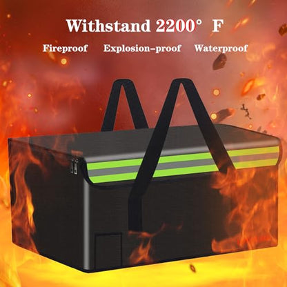 19.7"x13.8"x11.8" Ebike Battery Safe Bag Fireproof Charging Lipo Bag Large Capatity for Lipo Battery Pack Storage Charging Transport, Home Office Travel Fireproof Safe Storage Pouch - size: 500*350*300mm
