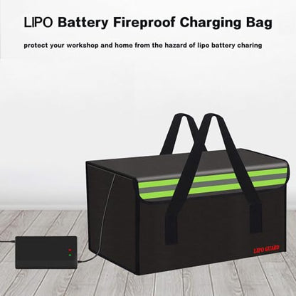 15.8"x9.8"x9.8" Ebike Battery Safe Bag Lipo Fireproof Charging Bag Large Capatity for Lipo Battery Pack Storage Charging Transport, Home Office Travel Fireproof Safe Storage Pouch - size: 400*250*250mm