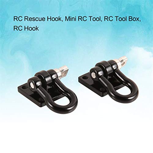 2 Pieces Trailer Towing Buckle RC Car Tow Hooks Accessory D Shackles Suitable for 1/10 RC Crawler Car Front Rear