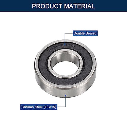 R8-2RS Deep Groove Ball Bearings, ID 1/2" x OD 1-1/8" x Width 5/16" Double Rubber Sealed Ball Bearing Pre-Lubricated Chrome Steel Z2 Lever 10pcs - size: R8-2RS 1/2"x1-1/8"x5/16"
