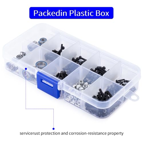 RC Screw Kit Screws Sealed Bearing Kits Set with Storage Case | Upgrade Parts, For Redcat 1/18 Ascent-18, Rock Crawler Car