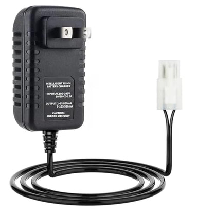 9.6V 8.4V 7.2V Intelligent Battery Charger KET-2P Standard-Tamiya Connector with TRX/Traxxas Cable for 2.4V-12V(2S-10S) NiMH NiCd RC Car/Airsoft Battery Pack Charger