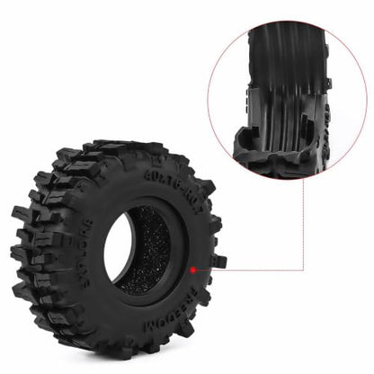 0.7" Swamp Claw Tires 40x16mm for 1/30 Axial SCX30 1/32 Redcat Ascent-32 RC Crawler – Super Soft Sticky Rubber, Easy Mount, Foam Insert (4pcs) - color: Black a