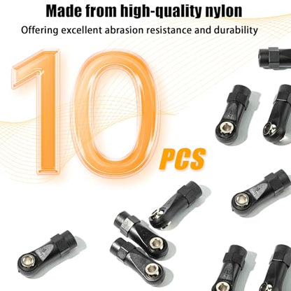 10PCS M4 Nylon Tie Rod End Ball Joint Linkage Ball Head Holder LH/RH Thread Set Compatible with Axial SCX10 Traxxas TRX-4 HSP D90 90046 90047 1/10 RC Truck Buggy Crawler Accessories (L24mm) - style: A