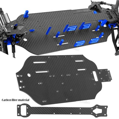 RC Upgrades Part Chassis Protect Armor Skid Plate Guard for 1/10 F0rd F15O Rapt0r R(101076-4),Carbon Fibre hassis Protect Armor Hops Up,Navy Blue - color: Navy Blue-(upgrades）
