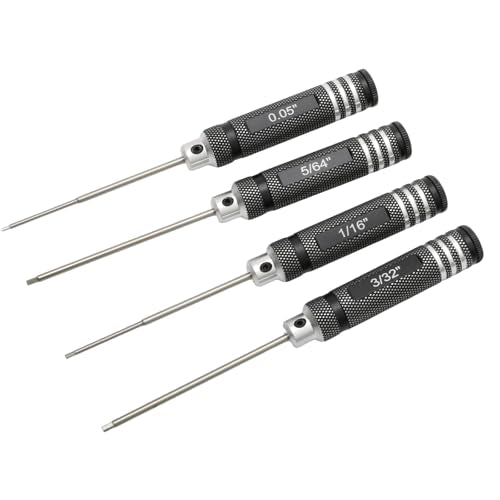 0.05" 1/16" 3/32" 5/64" SAE Hex Srewdriver with Anti-slip Handle Repair Tools Hexagonal Wrench Screw Driver for DIY Model Modified - color: 3 to 32inch