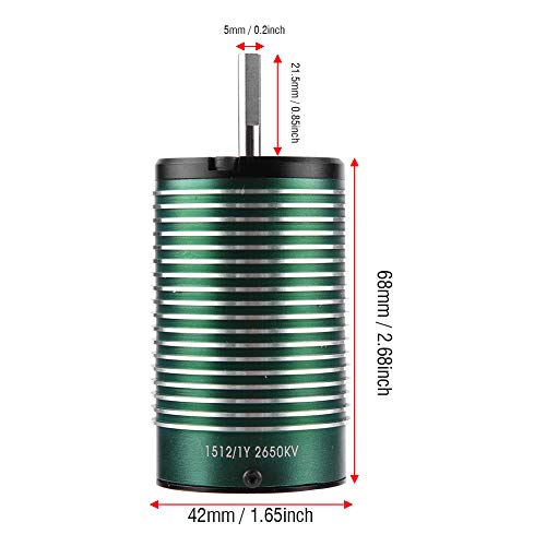 1512 2650KV Brushless Sensorless Motor, RC Car Brushless Motor, High - Efficiency 1/8 Short Truck Off - Road Motor with CNC - Machined Aluminum Shell for 4S Battery