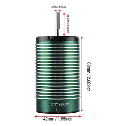 1512 2650KV Brushless Sensorless Motor, RC Car Brushless Motor, High - Efficiency 1/8 Short Truck Off - Road Motor with CNC - Machined Aluminum Shell for 4S Battery