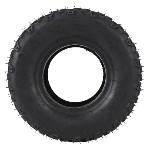 KIMISS 14x5.00-6 Tubeless Vacuum Tire for ATV, UTV & Cart, All Terrain Front Wheel with Rim, 6" Rubber Tire for Off Road Go Kart & Mini Bike