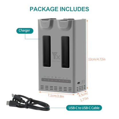 Portable Dual-Channel Smart Charger for DJI Avata 360 Drone Fast Charging Hub with Storage Mode 2-Slot Battery Charger for Avata 360 Drone Accessories