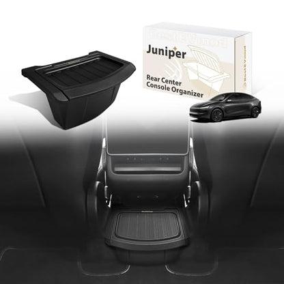BestEvMod Rear Center Console Organizer for 2026 2025 Tesla Model Y Juniper | Trash Can with Lid Cover Rear Bin Backseat Storage Box Anti-Slip - size: 1 PCS - Console Organizer