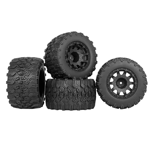 12mm Hex RC Wheels and Tires 2.8 RC Tires 1/10 Scale RC Truck Tires Wheels for Traxxas Rustler Stampede Hoss 2wd 4x4 vxl Tires Wheels Arrma Redcat RIAARIO AMORIL Tires Wheels Preglued 4PCS
