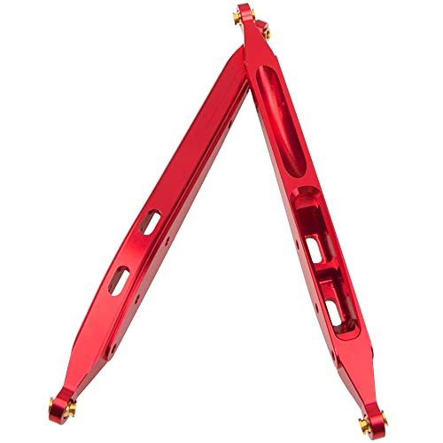 Metal Rear Trailing Arm Swing Arm Linkage Link Rod Pull Rod Compatible with Axial RBX10 Ryft 1/10 RC Crawler Upgrade Parts (Red) - color: Red