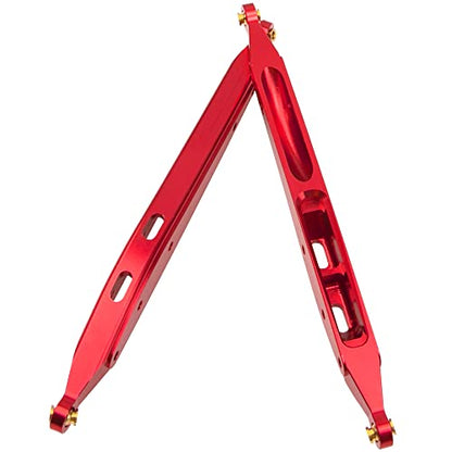 Metal Rear Trailing Arm Swing Arm Linkage Link Rod Pull Rod Compatible with Axial RBX10 Ryft 1/10 RC Crawler Upgrade Parts (Red) - color: Red