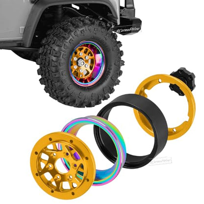 RC 1.3" Beadlock Wheels 1.3 rc Wheels for RC Crawler 1/18 TRX4M,1/24 SCX24,Alloy Aluminium 1.3 Beadlock Wheels 1.3 rc Rims,4pcs,Yellow - color: Yellow(4pcs)