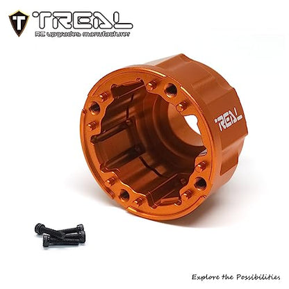 TREAL Aluminum 7075 Front & Rear Diff Housing Case CNC Machined Upgrades Compatible with XRT & XMAXX (Orange) - color: Orange