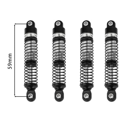 53mm 59mm 66mm 78mm Aluminum Long Threaded Shocks Absorbers Oil Damper for 1/18 RC Crawler TRX4M TRX-4M KUpgrade Parts (59mm-black) - color: 59mm-black