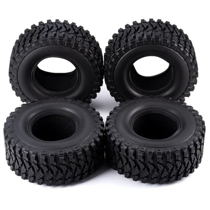 4PCS 2.6” Beadlock Tires with Foam Insert 136x55mm for 1/10th RC Crawler Buggy Truck Car Upgrade Parts (Softer) - size: Softer
