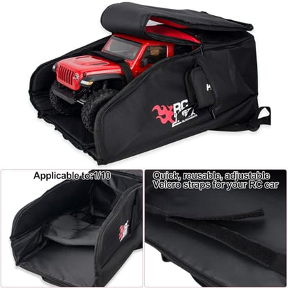  RC Backpack,RC Car Storage Bag,Multi Pockets Duffel Bag Carrying Case for 1/8 & 1/10 RC Car SCX10 Capra Wrangler TRX4 E-REVO VS4 BRX01 TF2 D90 CC01 YK4082 RGT EX8619 (Red) - color: Red