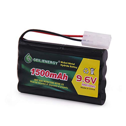 9.6V 1500mAh NiMH High Capacity Rechargeable RC Battery with Standard Tamiya Connector for RC Car Boats Robots and OTC Genisys 239180 & EVO Scan Scanner(2 Pack)