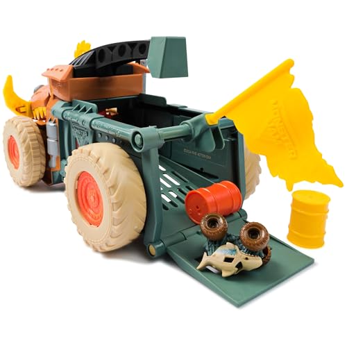 Monster Jam Mini Jams Megalodon Mad Hog Chomper Cleanup Toy | Includes 1 Mini Truck & Mad Hog Chomper, Chomp Minis for Easy Cleanup, Storage & Pretend Play, Toys for Ages 3 and Up - style: Madhog Chomper Playset