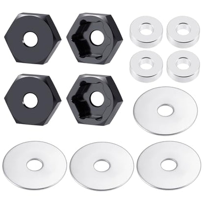 4Pack MORFUM 12mm to 17mm Metal Wheel Hex Adapter Drive Hub Adaptor Converter Compatible with 1/8 Typhon/Kraton/Outcast/Notorious RC Big Rock Crawler Off Road Monster Truck Upgrade Part