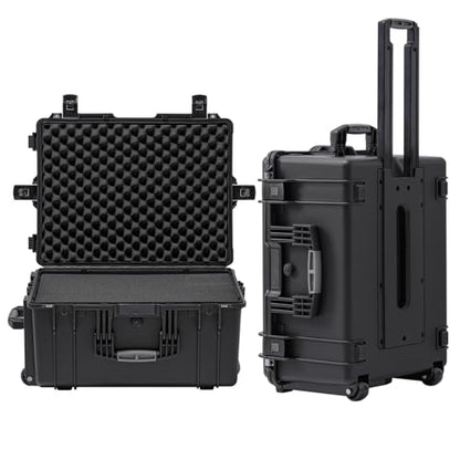 Regetek Rolling Hard Case with Foam,26 x 20 x 13 Inch, Equipment Case with Wheels and 4 Handles for camera, Drone,tool, electronics,Shockproof, Waterproof, TSA Friendly, Inner 22.64"X 16.73"X9.84"