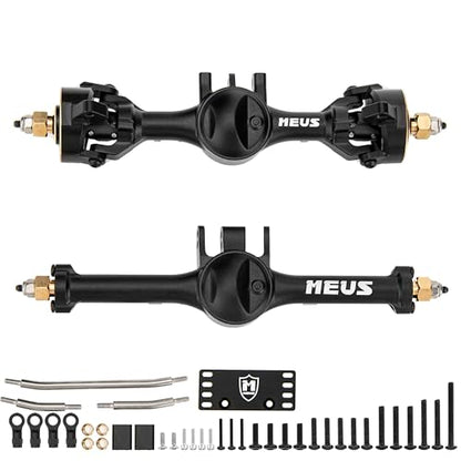 MEUS RACING 5mm ISO V2 TRX4M Axles with Adjustable Servo Mount for TRAXXAS 1/18 TRX4M RC Crawler (Black) - color: Black