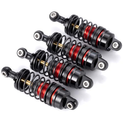 Aluminum Adjustable Progressive Shock for Tra-xxas 1/16 Mini Slash | 4X4 Rally VXL Ford RS200 Short Course Truck Upgrade 4pcs Adjustable Spring Damper Red