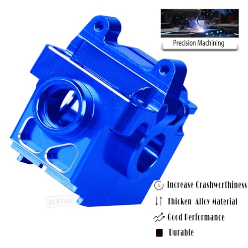 Transmission Case Gearbox Upgrades Part for 1/10 Slash/Stampede/Hoss/Rustler VXL 4X4,Aluminum Front Rear Transmission Case Gearbox Hops Ups,Navy Blue - color: Navy Blue - Upgrades