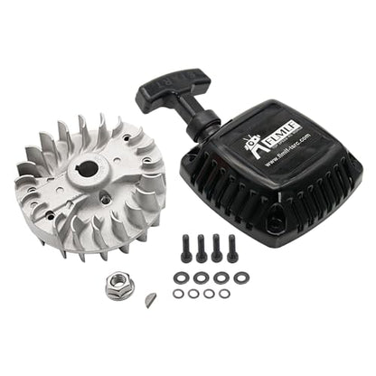 FLMLF Pull Starter (Metal Claw Centered) and Flywheel for Zenoah CY 23cc~36cc Engine for 1/5 HPI ROVAN KM Baja LT FG DBXL GoPed RedCat Rc Car Parts - style: Metal Claw