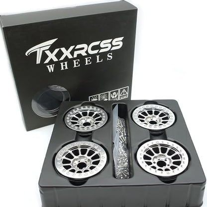 200g Super Heavy 2.2 Beadlock Wheels Rims for 1/10 RC Crawler 4pcs (Silve) - color: Silve