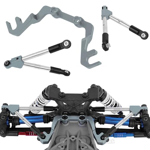 RC Front Tie Rods with Stabilizer Upgrades Part for 1/10 Slash 4X4 LCG,Alloy Aluminium Front Positive and Negative Teeth Pull Rod + Fixed Code Combination-Set,Titanium - color: Titanium - (Front Tie Rods)
