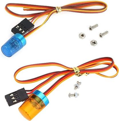 2PCS Ultra Bright LED Police Light Rotating Flash Alarming Strobe Lamp 5Modes for 1/8 1/10 1/14 RC Car Firefighting Ambulance Crawler Truck Lighting for CC01 D90 SCX10(Blue Yellow,9x15mm) - color: 9x15mm,Blue/Yellow