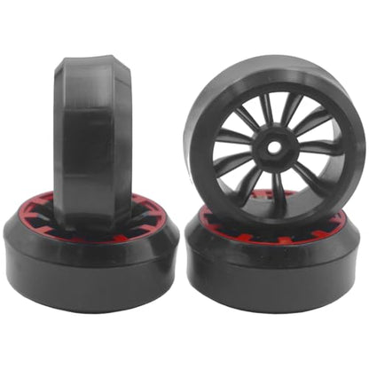 4Pack Vgoohobby RC Drift Wheels and Tires Set,RC Hard Tyres & Wheel Rims 12mm Hex Compatible with Traxxas HSP Tamiya Kyosho 1/10 Model On-Road Drift Drifting RC Car