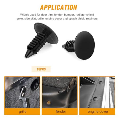 GOOACC 111Pcs Bumper Retainer Clips with Fastener Remover Plastic Rivets Grille Fender Flare Hardware Car Compatible with 2007-2024 Jeep Wrangler 2005-2010 Grand Cherokee 2002-2010 Liberty KJ & KK - color: 110Pcs Clips + Fastener Remover
