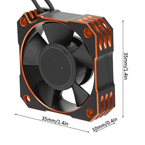 RC Motor Cooling Fan,21000RPM High Speed Cooling,Brushless Motor Fan 35mm 8.5V for 1/10 1/12 1/8 RC Cars Trucks Drones Racing (Orange)