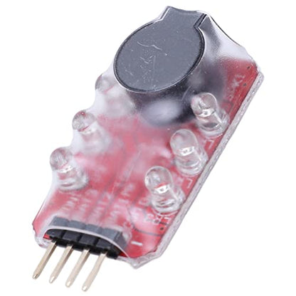 Kadimendium LiPo Battery Checker, Real Time Test Lithium Battery Low Voltage Alarm Effective Sound and Light Reminding Precise IC Small Lightweight for Ship Model