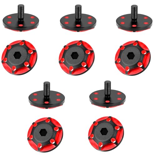 Wing Mount Buttons M3 Rear Fixed Tail Wing Washer, #B Red | 2Pcs, Aluminum, For 1/10 Sakura D4 D5, RC Off Road Short Truck Buggy Racing Car - color: #B Red