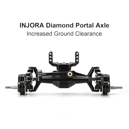 INJORA +5mm Diamond Portal Axles with Brass Steering Knuckles for TRX4M - color: Black Brass