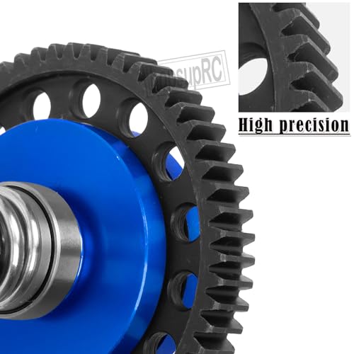 Metal Spur Gear Slipper Clutch 57T(0.8) with 3.17/5mm Pinion Gear Sets (15T/16T/17T) Upgrades Parts for 1/10 Granite/Senton/Big Rock/Vorteks 3s & 550,Kraton/Outcast 4S,1/8 Typhon 3s,Navy Blue