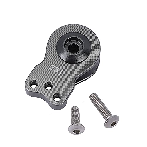 DJX Aluminum 25T Servo Saver 3 Holes Adjustable Hi-Torque Servo Horn for 1/8 1/10 Remote Control Car Boat (Titanium) - color: Titanium